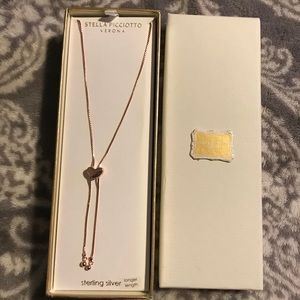 Rose Gold Y Heart Necklace